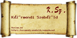Körmendi Szebáld névjegykártya